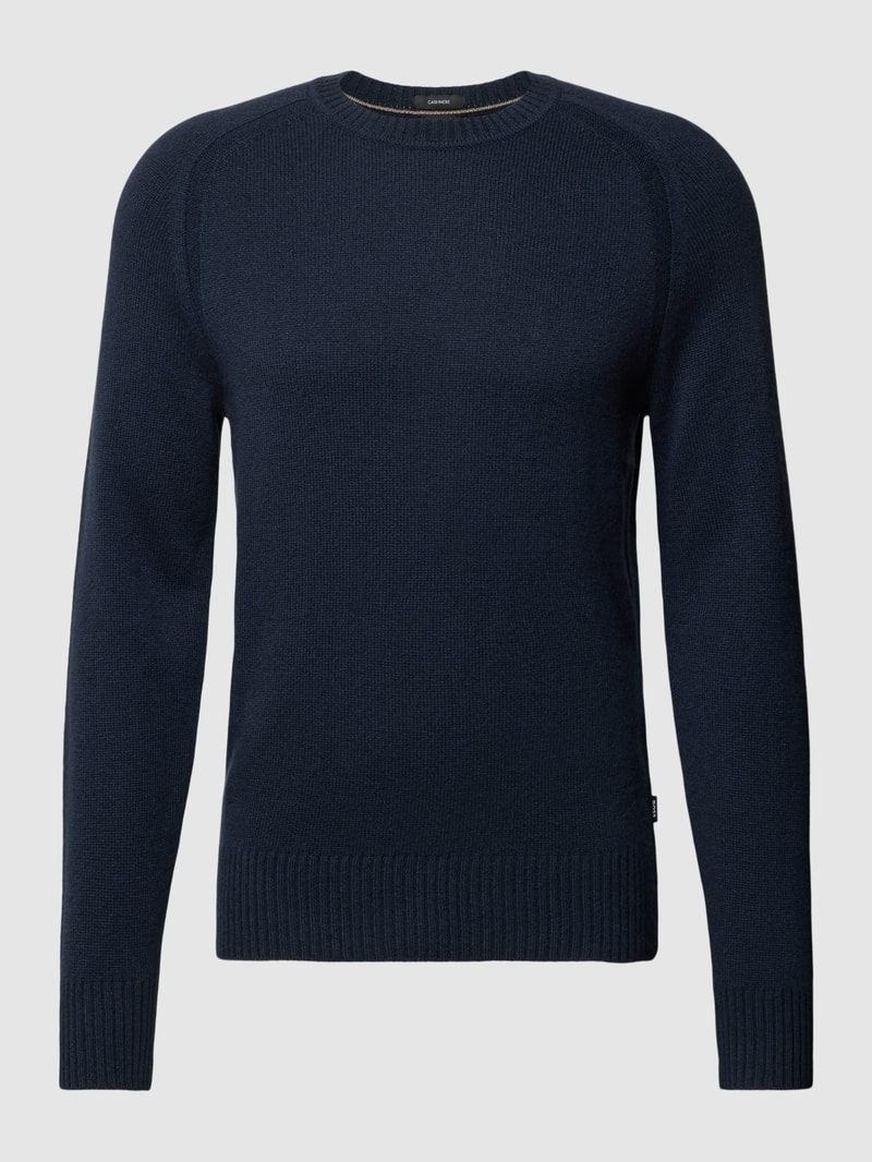 Kaschmirpullover mit Rundhalsausschnitt Modell 'Maglio' in marineblau