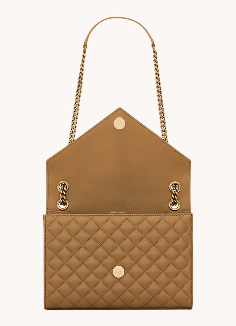 Borsa a tracolla media Saint Laurent Envelope in pelle di agnello trapuntata