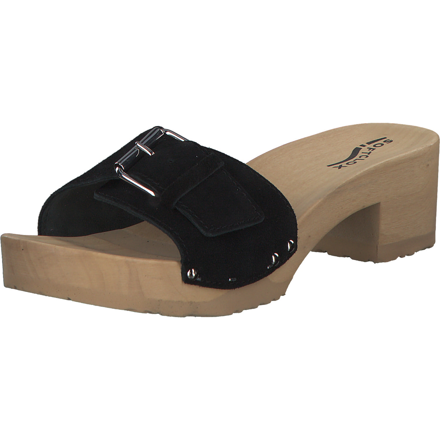 Softclox Pali S3595, Plateau-Pantoletten, Damen, schwarz