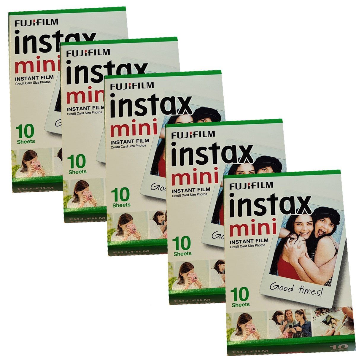 FUJIFILM 5 x Fuji Instax Mini Film je 10 Bilder für Sofortbildkamera