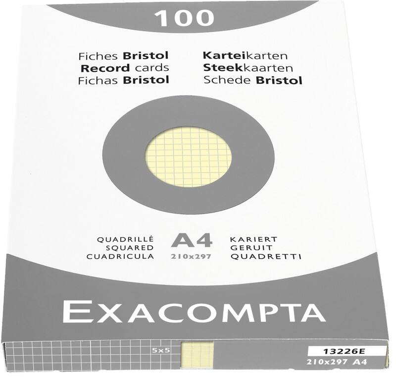 Exacompta Karteikarten 13226E DIN A4 Gelb 21,3 x 30 x 2,5 cm