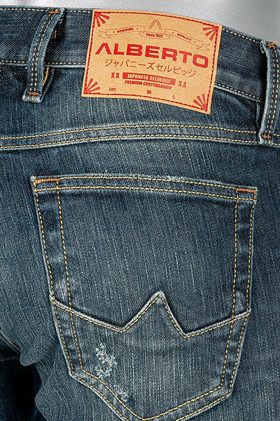 Alberto, Jeans Slipe, Tapered Fit, Baumwolle 11,5oz, blau