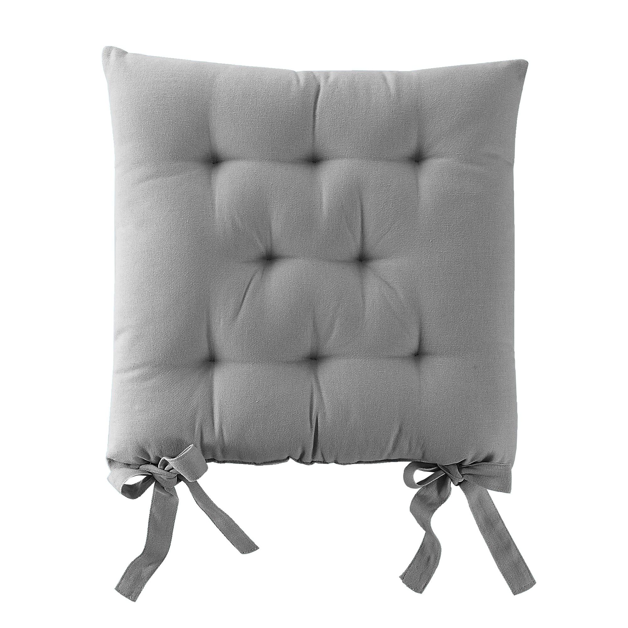 Galette de chaise carrée unie coton bachette