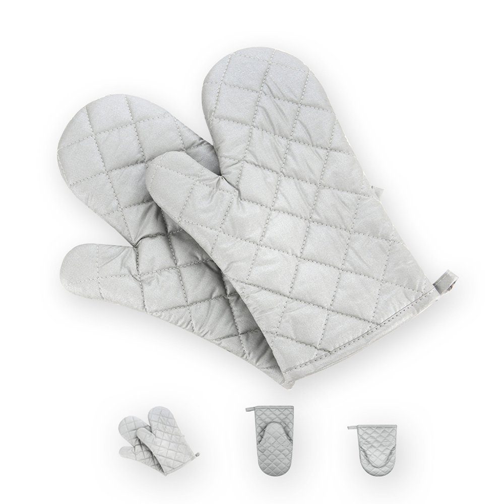 Zimtky Topflappen Mikrowellenofen isolierende Handschuhe aus Silberstoff