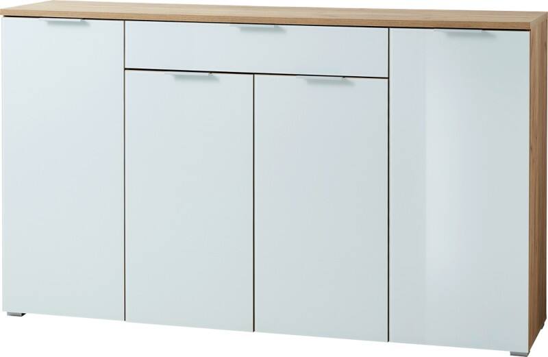 GERMANIA 3983-242 GW-TELDE Sideboard Melamin 1.780 x 400 x 1.050 mm Eiche Beige, Weiß