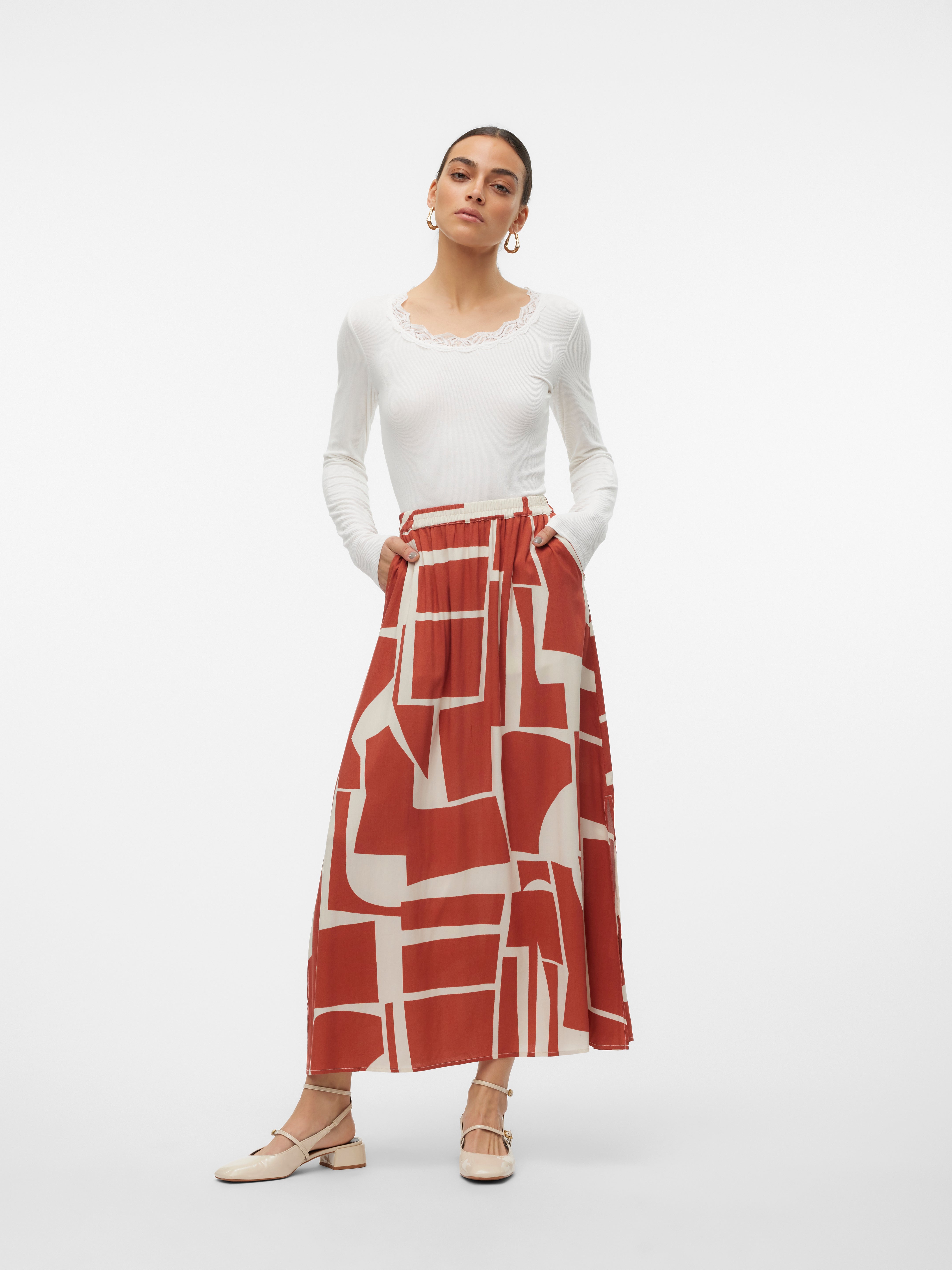 VMEASY Hohe Taille Langer Rock