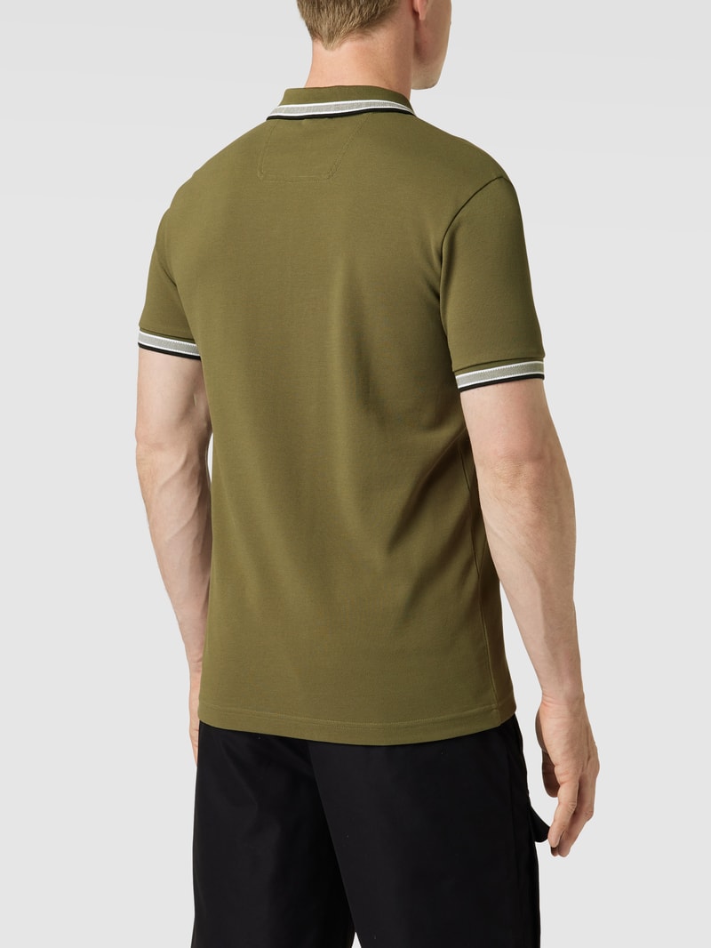Regular Fit Poloshirt mit Label-Stitching Modell 'Paddy' in grün