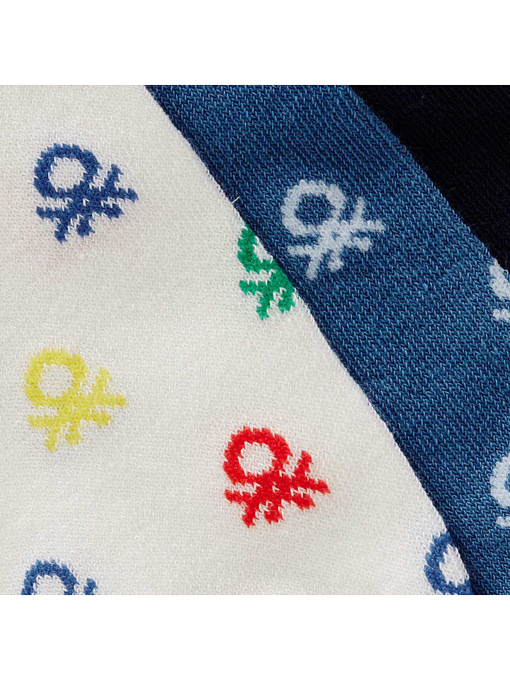 Benetton 3er-Set: Socken in Blau/ Weiß günstig kaufen
