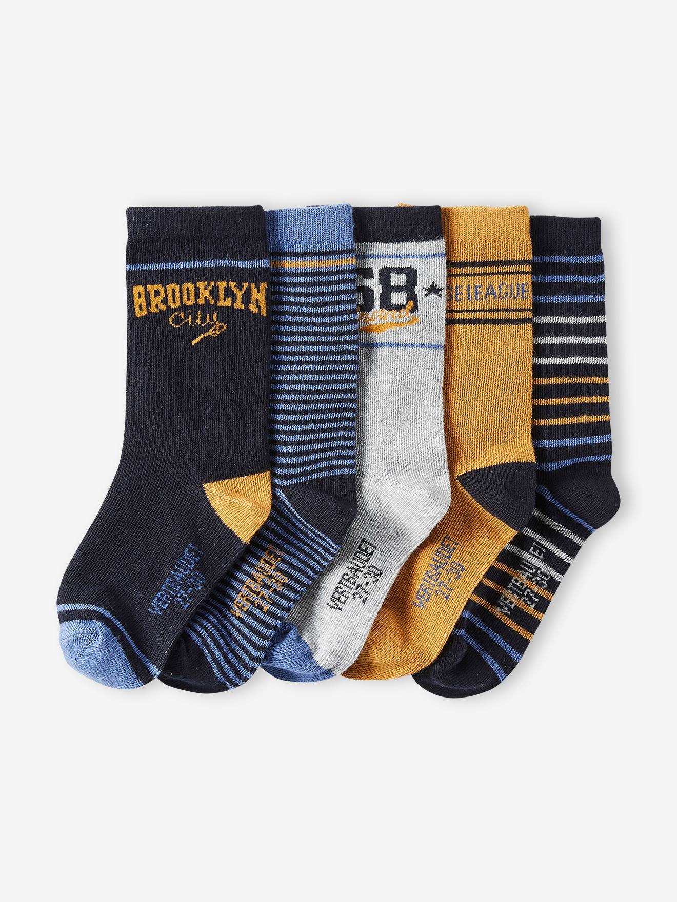 Lot de 5 paires de chaussettes garçon BASICS lot vert