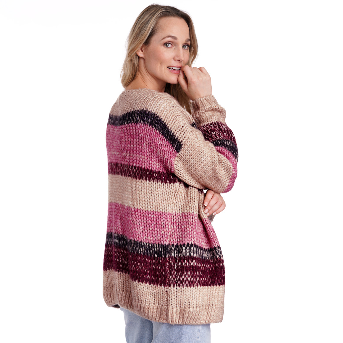 Damen Strickjacke im Streifen-Look