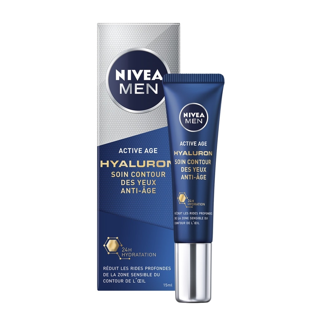 nivea ACTIVE AGE HYALURON - Soin contour des yeux anti-âge Acide hyaluronique Crème soin visage homme