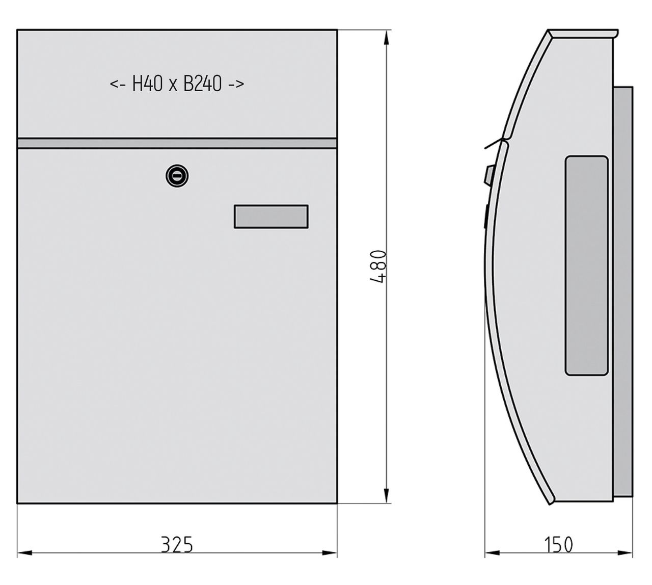 Basi Briefkasten - BK 1000Z1 - Edelstahl