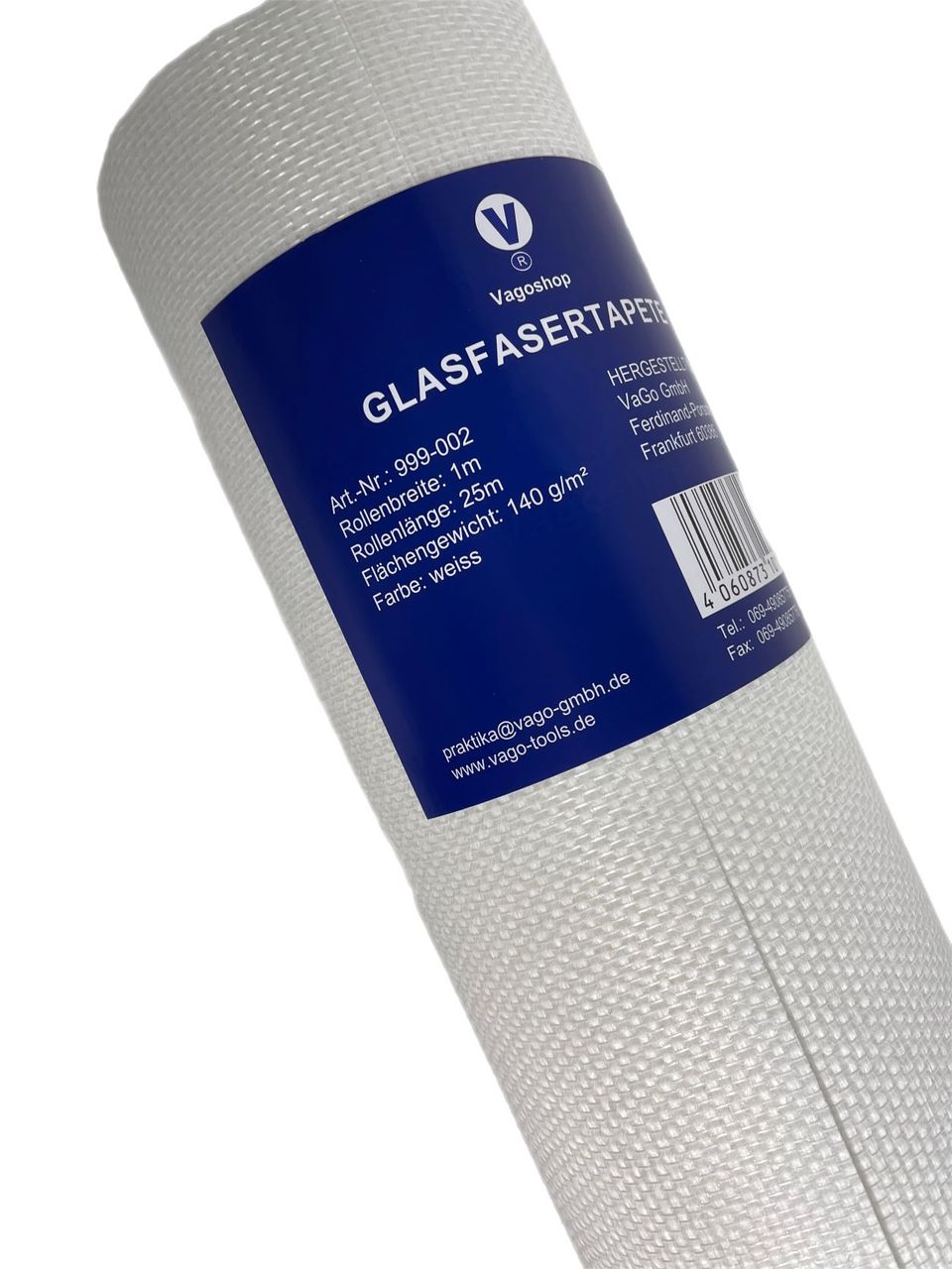 Vago-Tools Glasfasertapete 140g/m² 2x Glasfasergewebe Doppelkette fein Glasgewebe