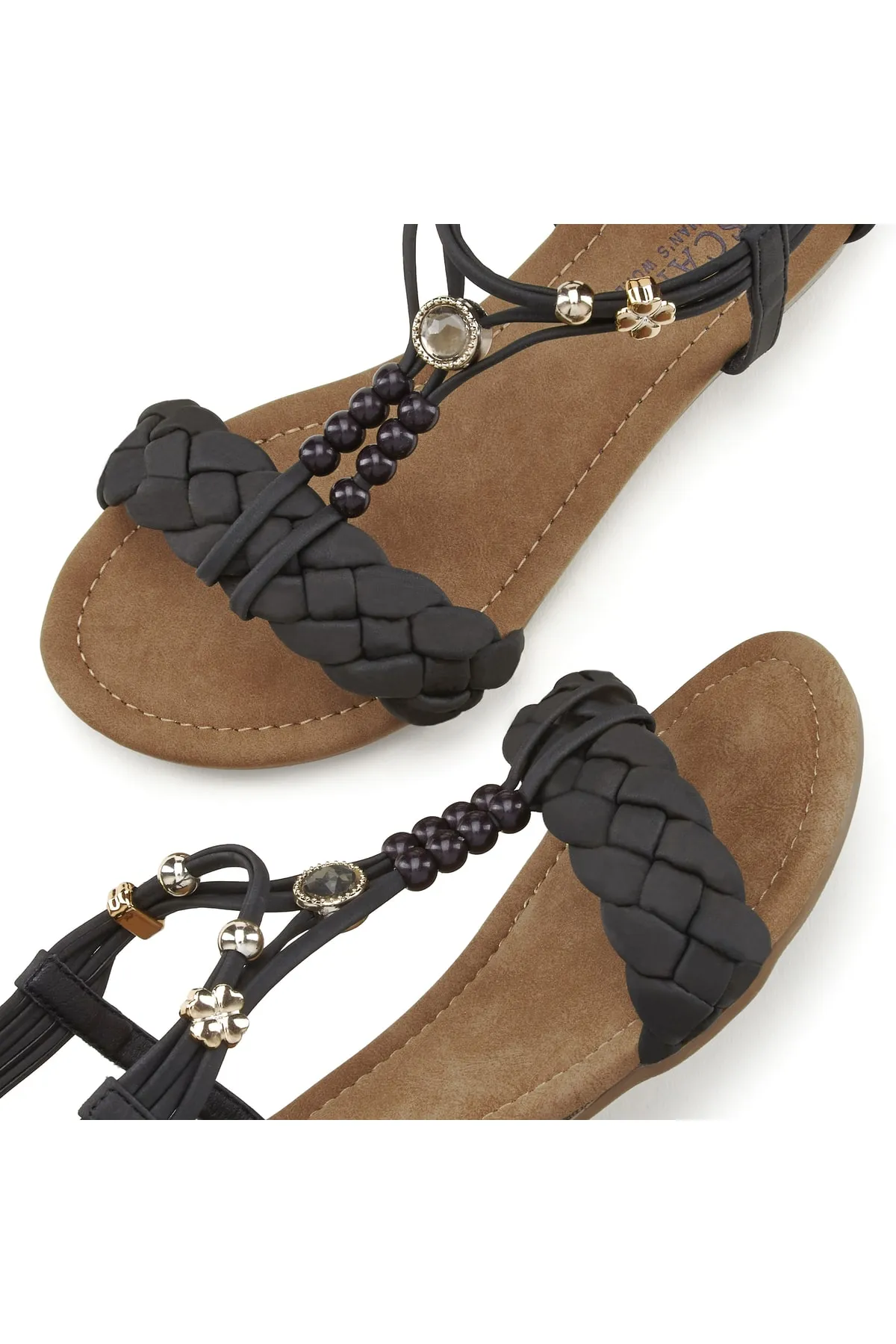 LASCANA  Sandalette - Schwarz - Flacher Absatz