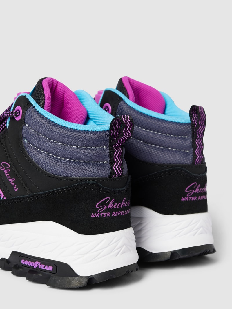 High Top Sneaker mit Label-Detail Modell 'LET S EXPLOR' in schwarz