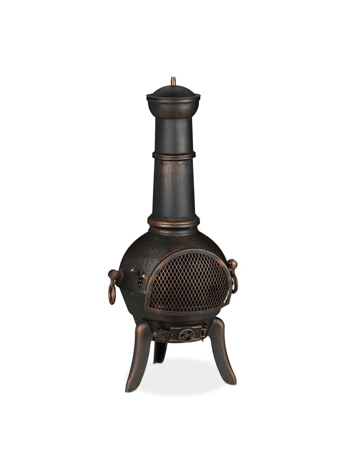 relaxdays Terrassenofen in Bronze - (B)53 x (H)110 x (T)44 cm günstig kaufen onesize