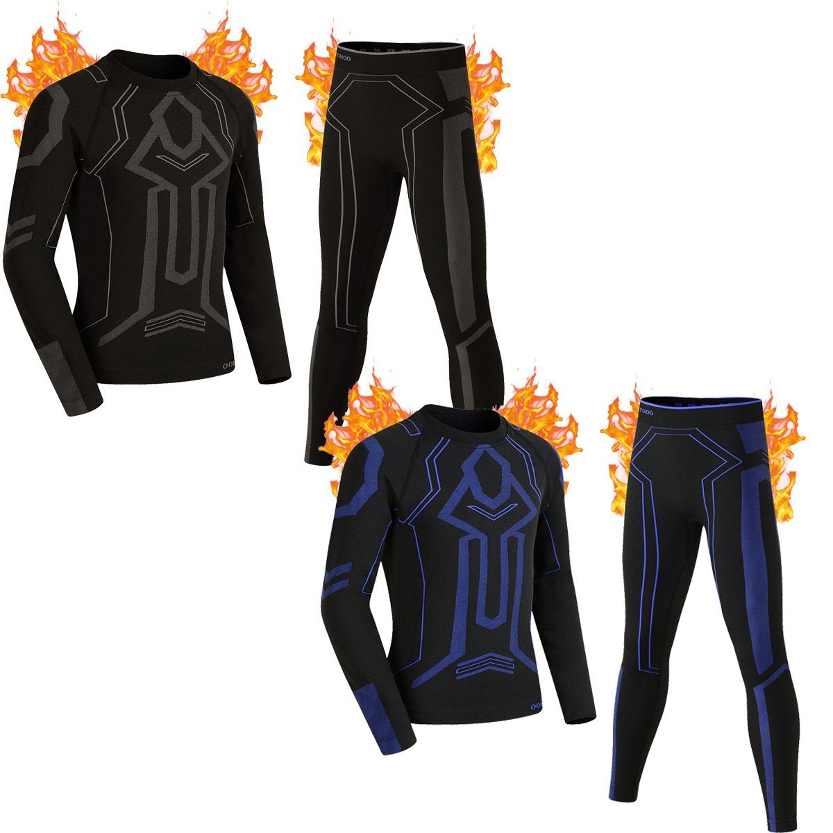 MEETYOO Thermounterhemd Kinder Funktionswäsche Thermounterwäsche Set (Unterhose Unterhemd, Basisschicht set 1 Stück / 2 Stück) Fleece Warm Atmungsaktiv