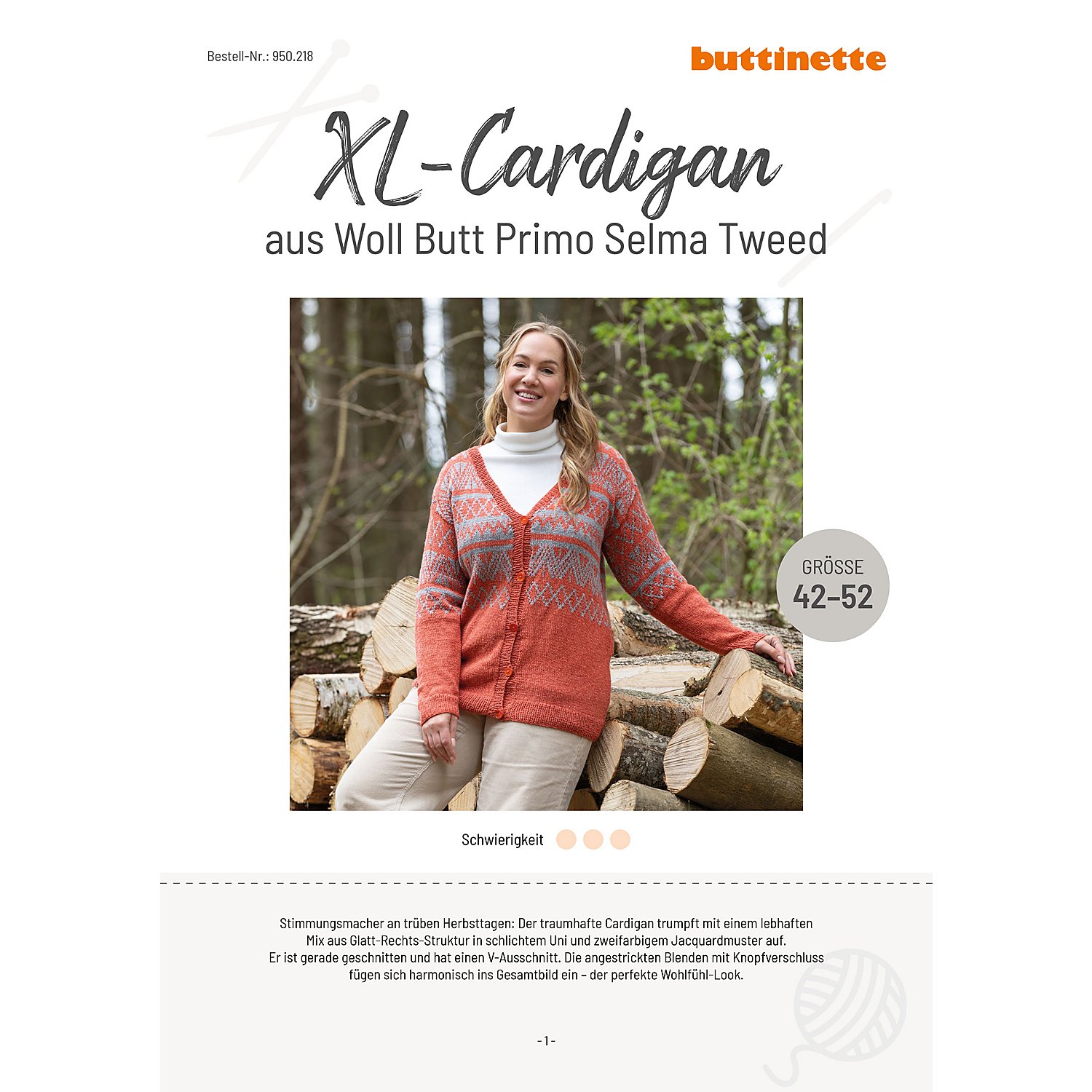 Strickanleitung – XL-Cardigan aus Woll Butt Primo Selma Tweed