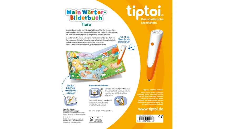 Ravensburger tiptoi - Mein Wörter-Bilderbuch Tiere