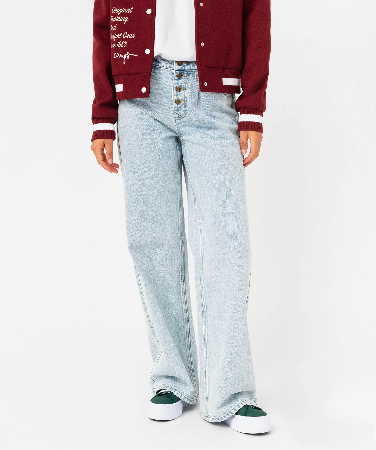 Jean flare délavé à braguette boutonnée femme - Camps Un... bleu | GEMO