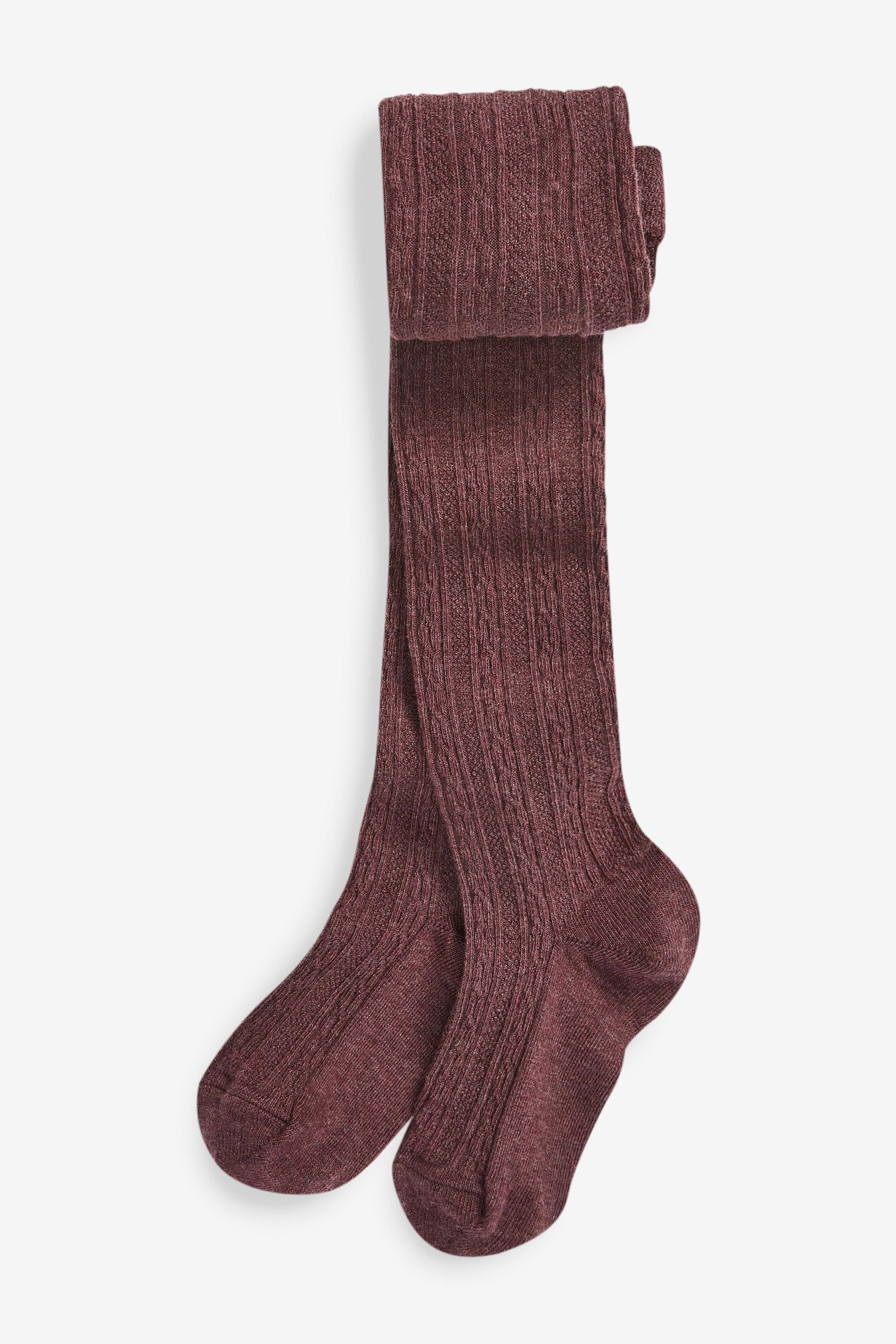 Next Strickstrumpfhose Strumpfhose mit Baumwolle + Zopfmuster, 3er-Pack (3 St)