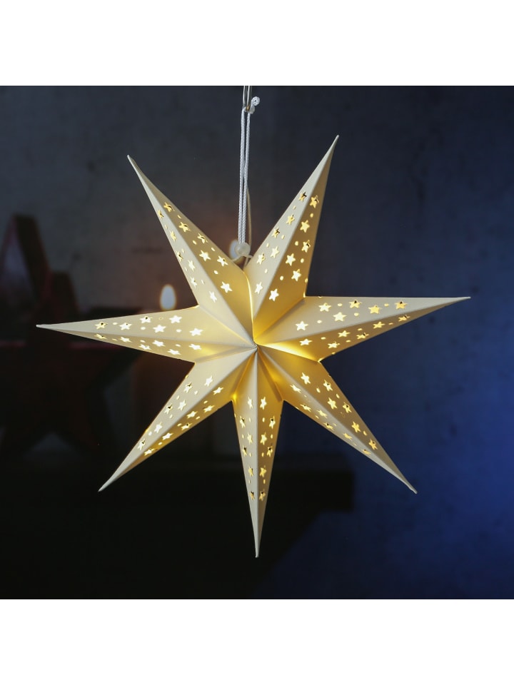 MARELIDA LED Papierstern Samtstern Weihnachtsstern D: 40cm in weiß günstig kaufen onesize