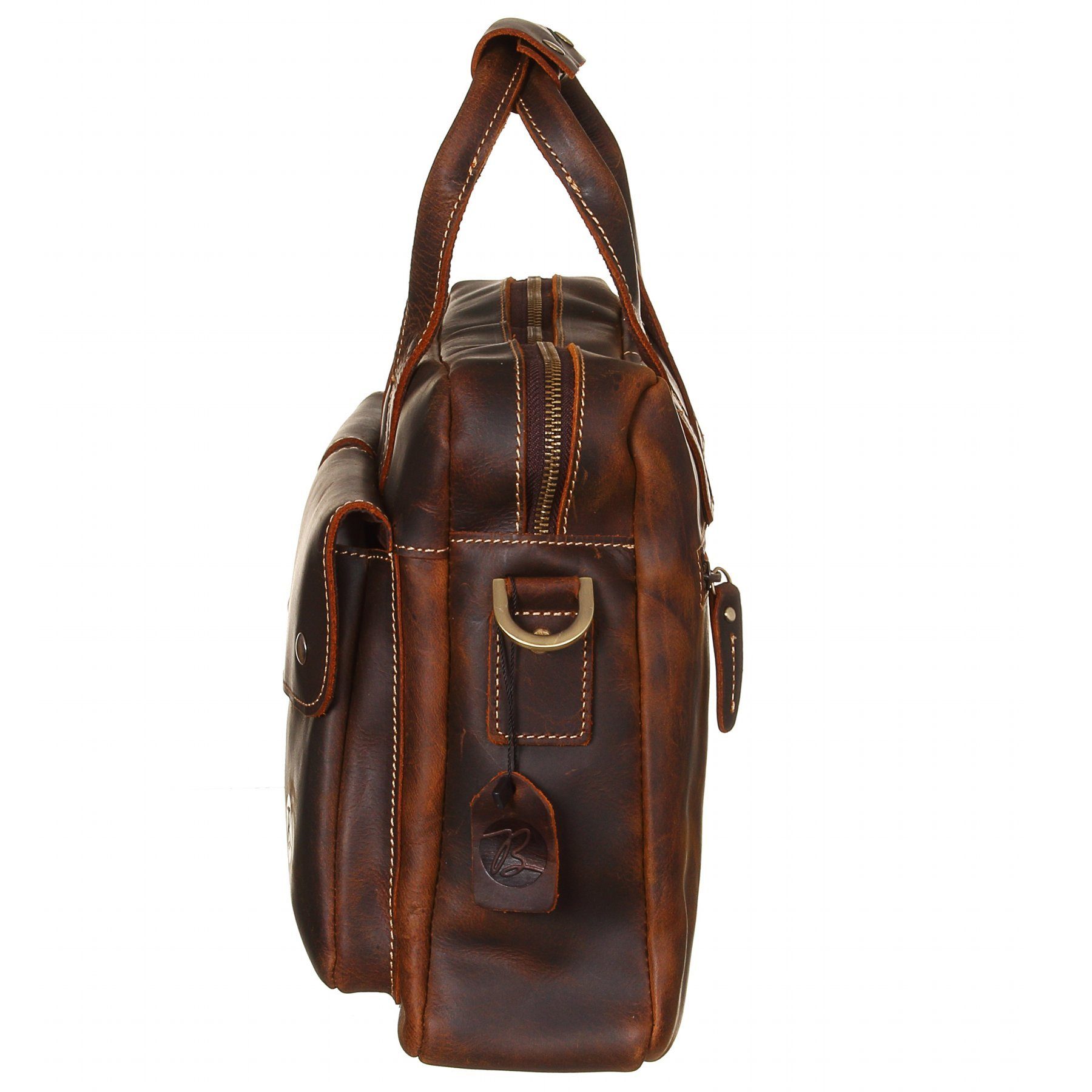bupell Laptoptasche BUL407 - Business Aktentasche aus echtem Leder