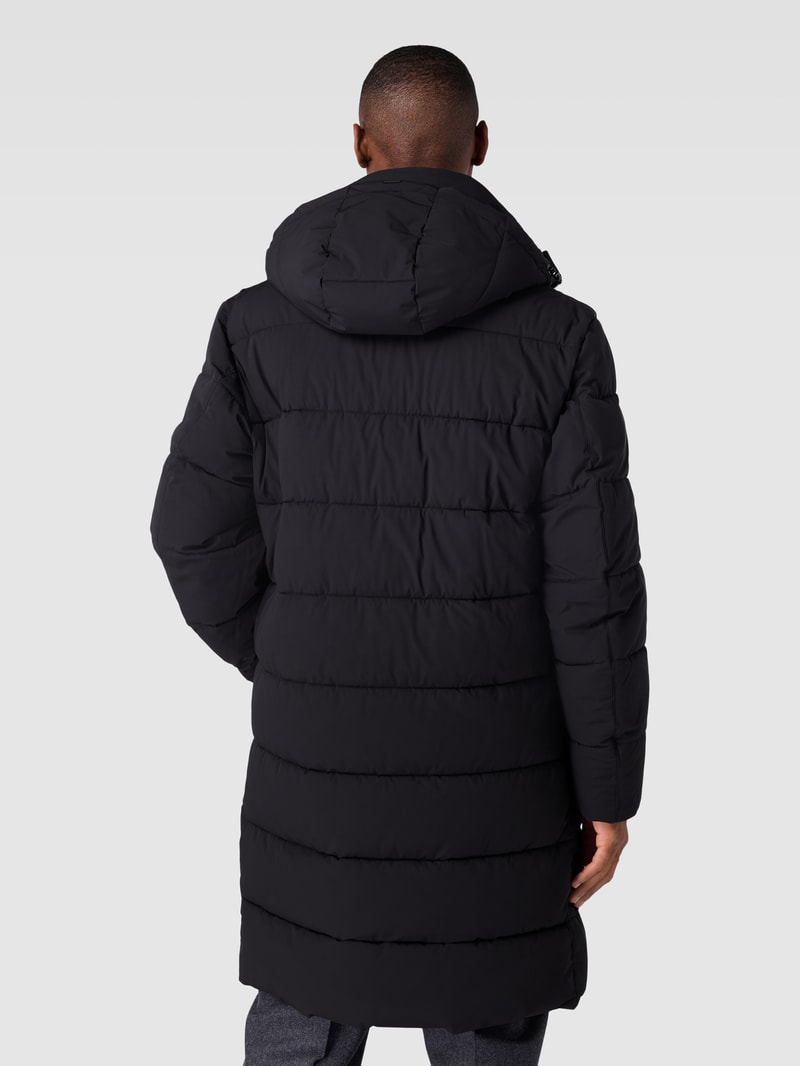 Steppjacke in unifarbenem Design Modell 'Winston' in schwarz