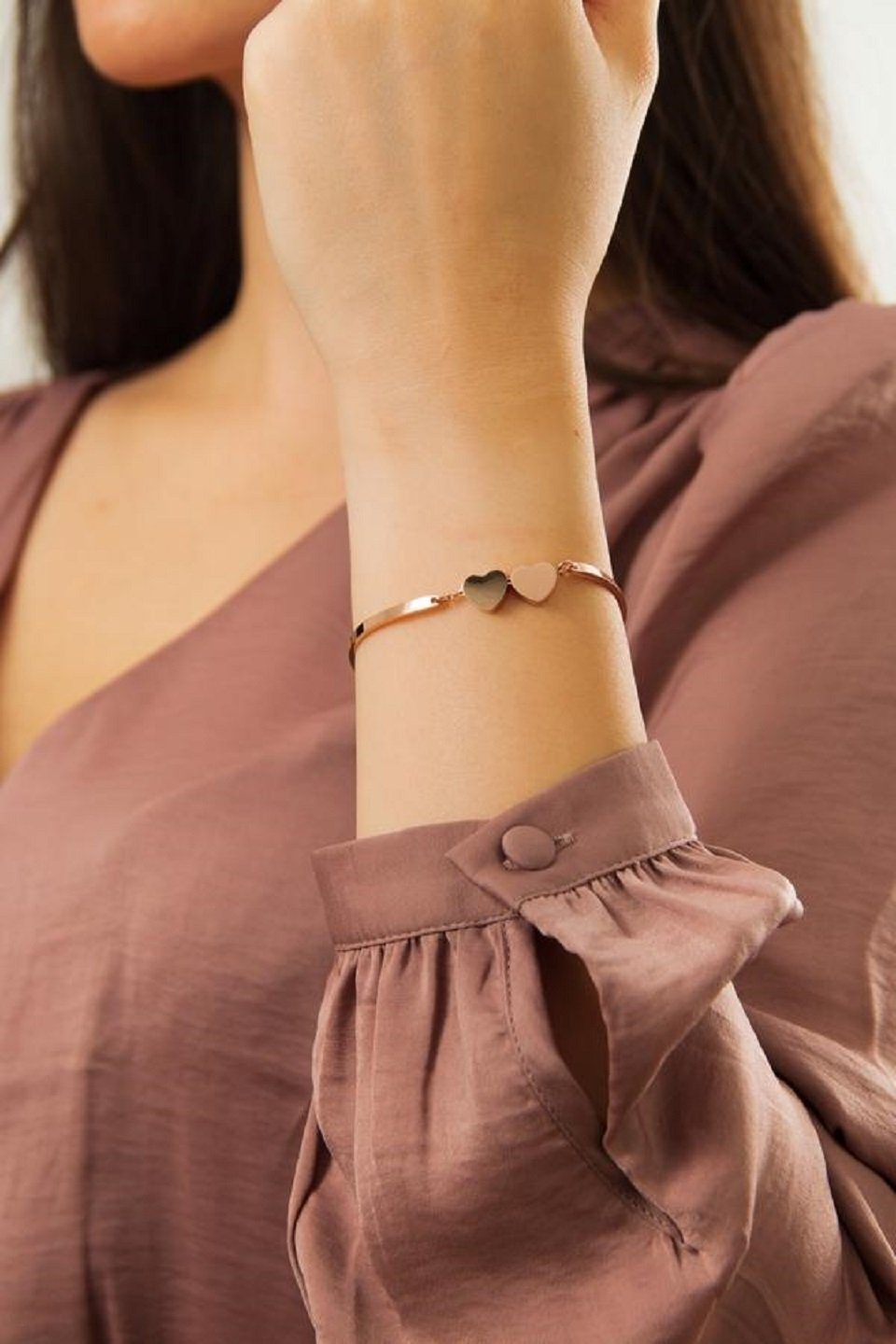 ENGELSINN Armband Schmuck Edelstahl Rose Herzen inkl. Geschenkbox (1-tlg)