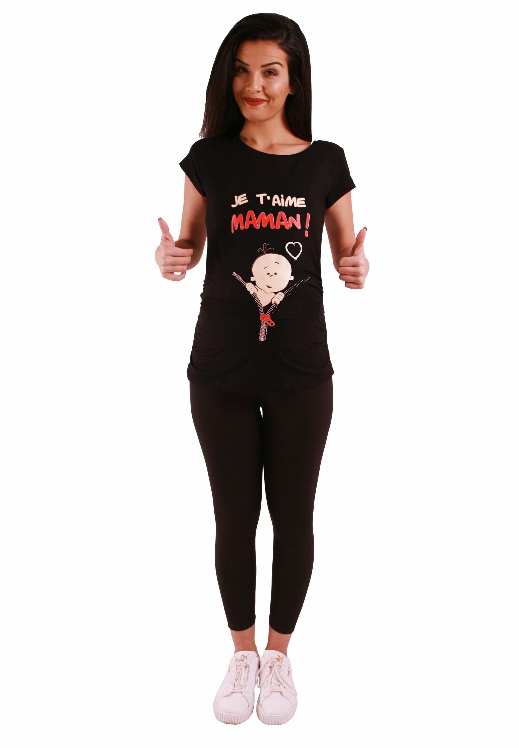 M.M.C. Umstandsshirt Je t’aime maman mit Motiv