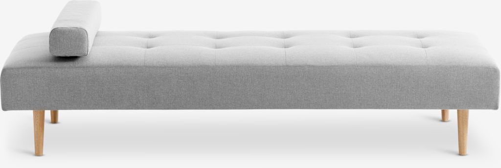 NOREFJELL NOREFJELL Schlafsofa 200x80 hellgrauer Stoff/Eichenfarbe