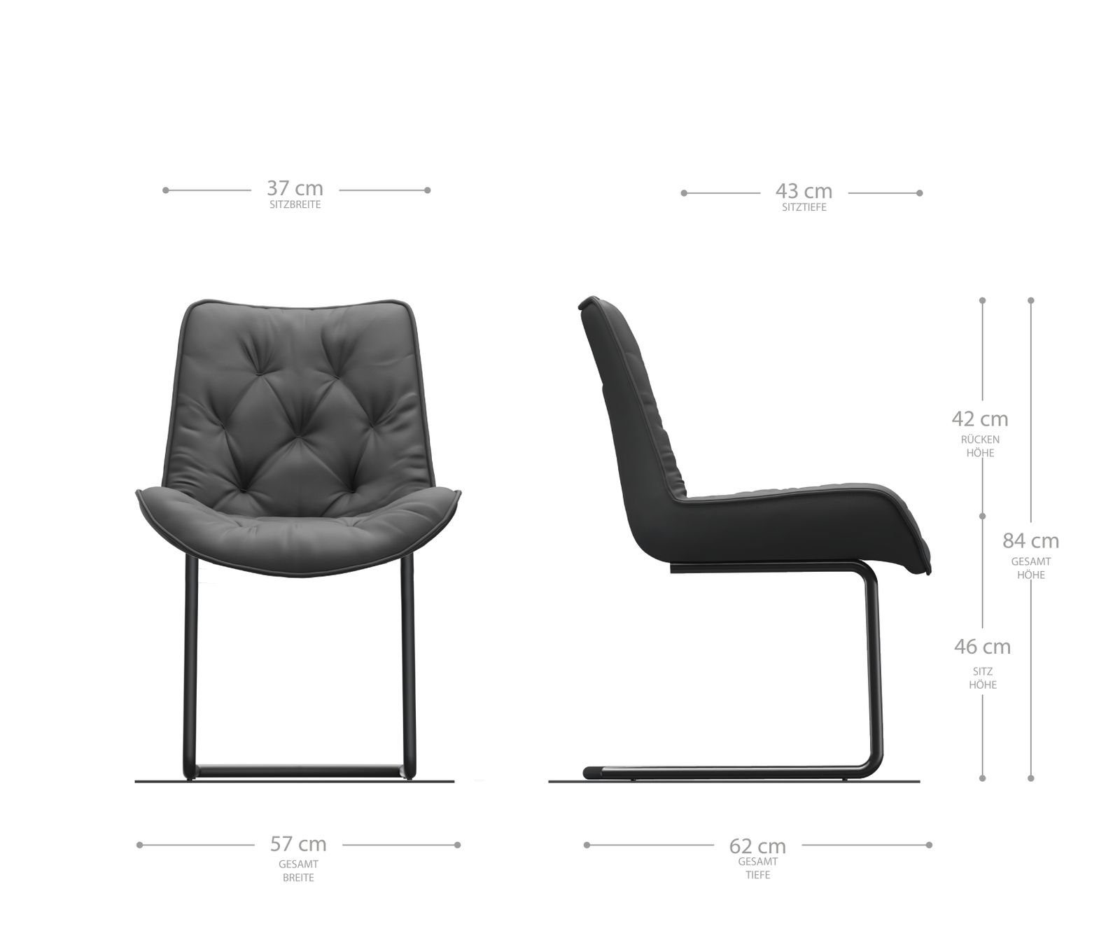 DELIFE Polsterstuhl Taimi-Flex, Freischwinger rund Edelstahl Braun Antik