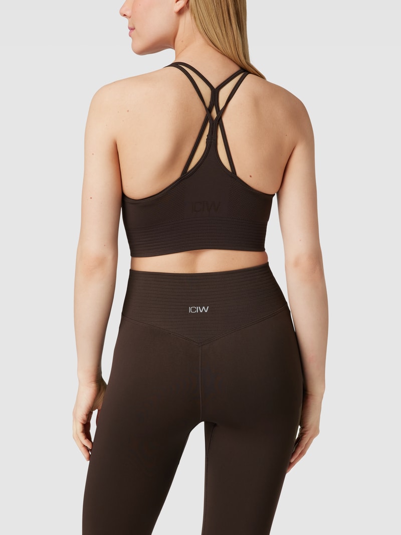 Bustier mit Label-Print Modell 'Define Seamless Sports' in dunkelbraun