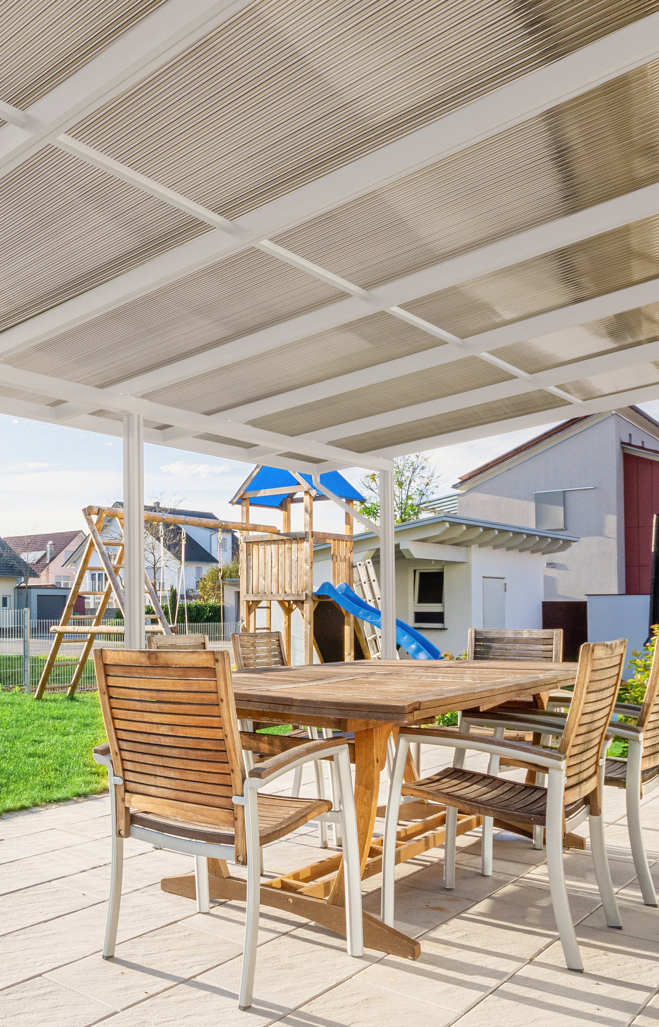 GUTTA Terrassendach Premium, BxT: 913,5x406 cm, Bedachung Dachplatten, BxT: 914x406 cm, Dach Acryl bronce