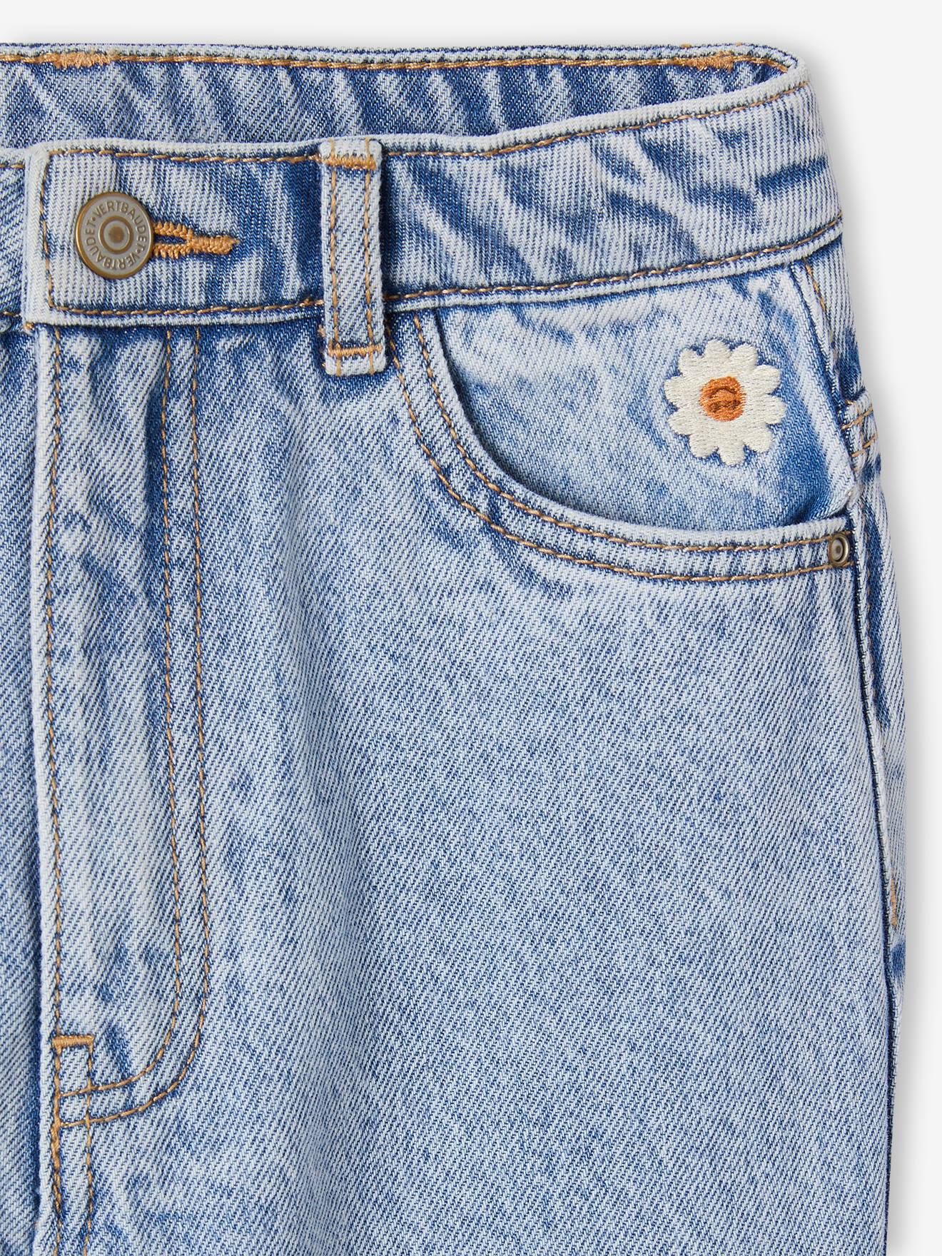 Vertbaudet Mädchen Boyfriend-Jeans - grauer denim