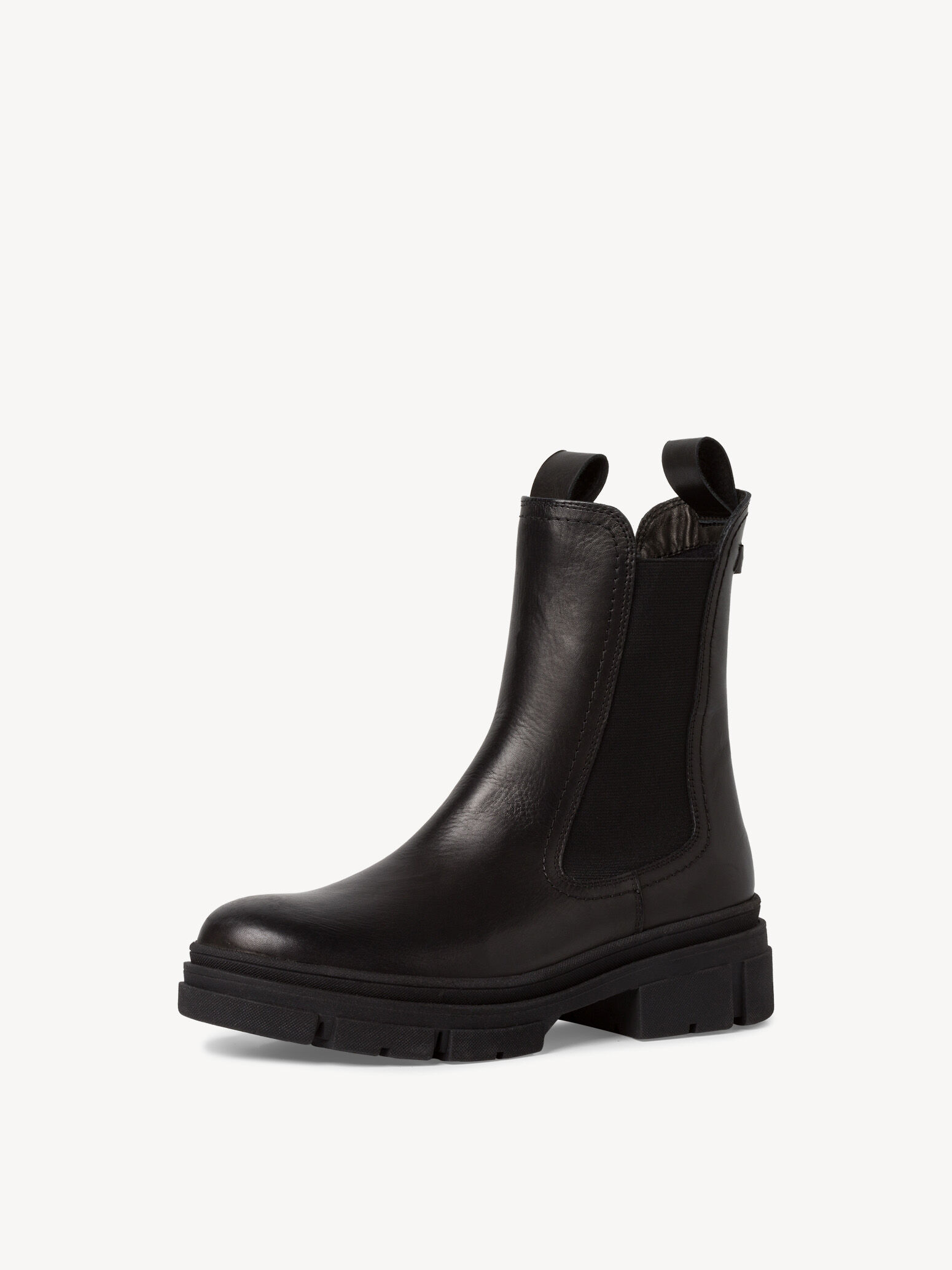 Bottine Chelsea en cuir - noir