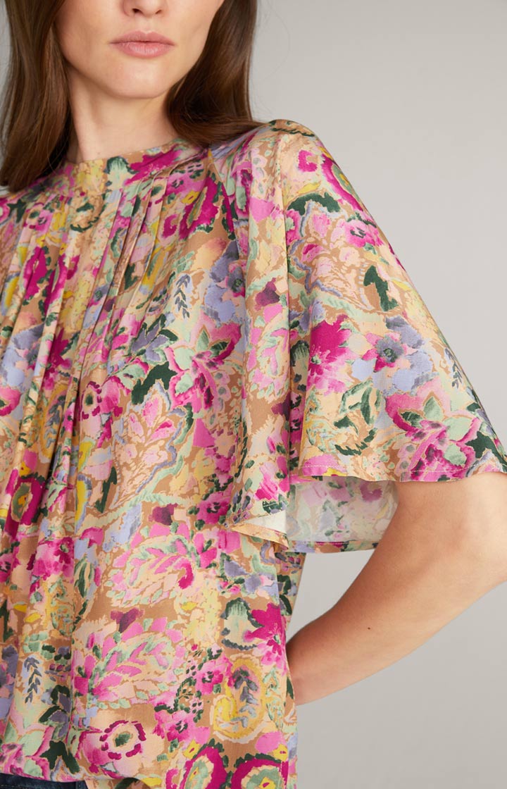 Bluse in Beige/Pink gemustert