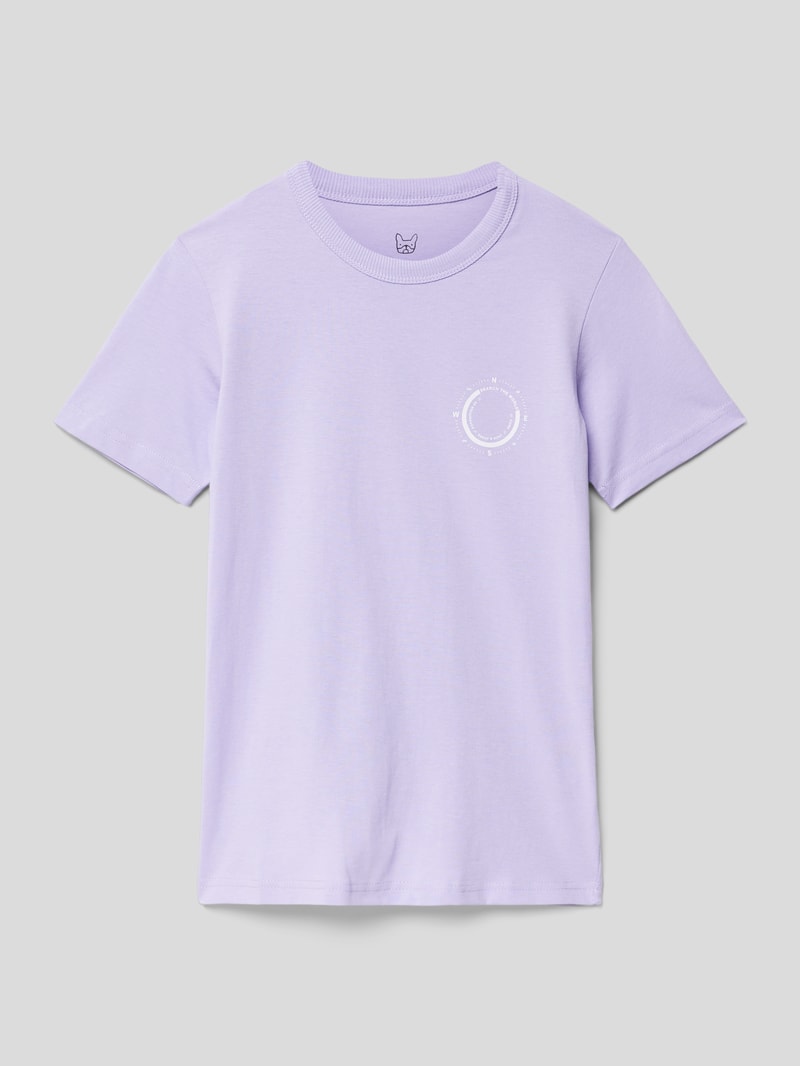 T-Shirt mit Label-Print Modell 'COWATER LOGO TEE' in flieder