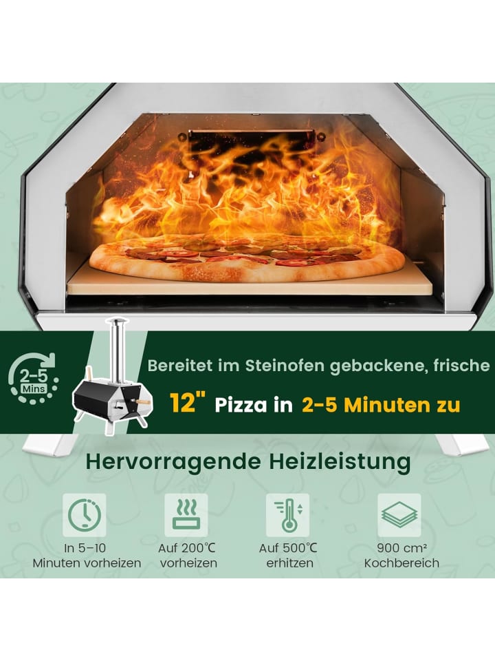 COSTWAY Outdoor Pizzaofen in Schwarz günstig kaufen onesize