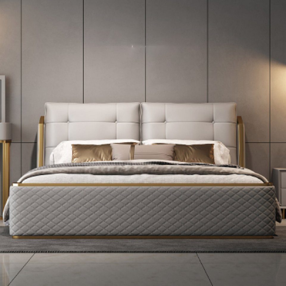 JVmoebel Bett Designer Weißes Schlafzimmer Bett Luxus Holzgestell Modern (1-tlg., Nur Bett), Made in Europa