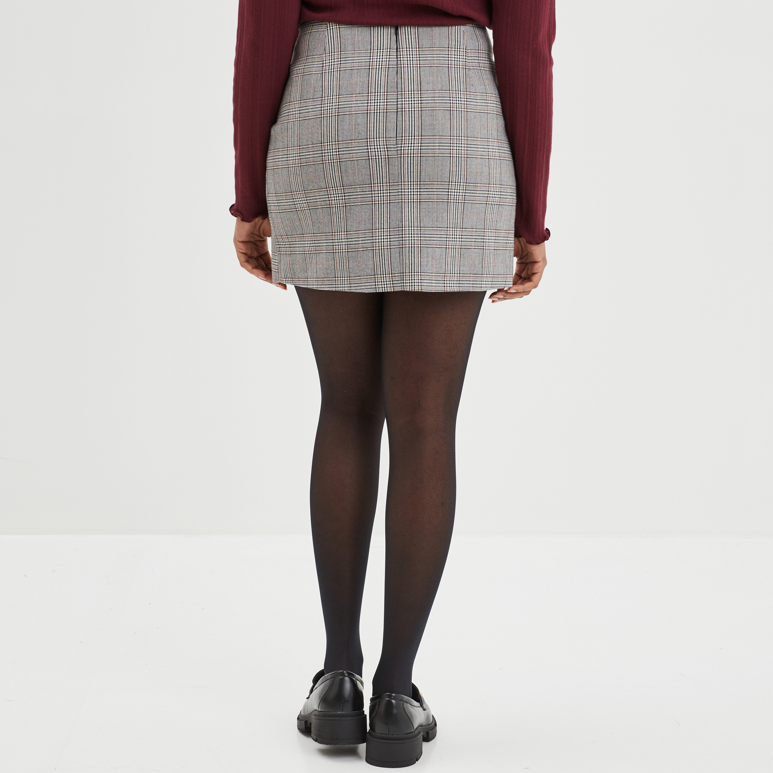 Jupe droite plis à ponts beige femme | La Halle