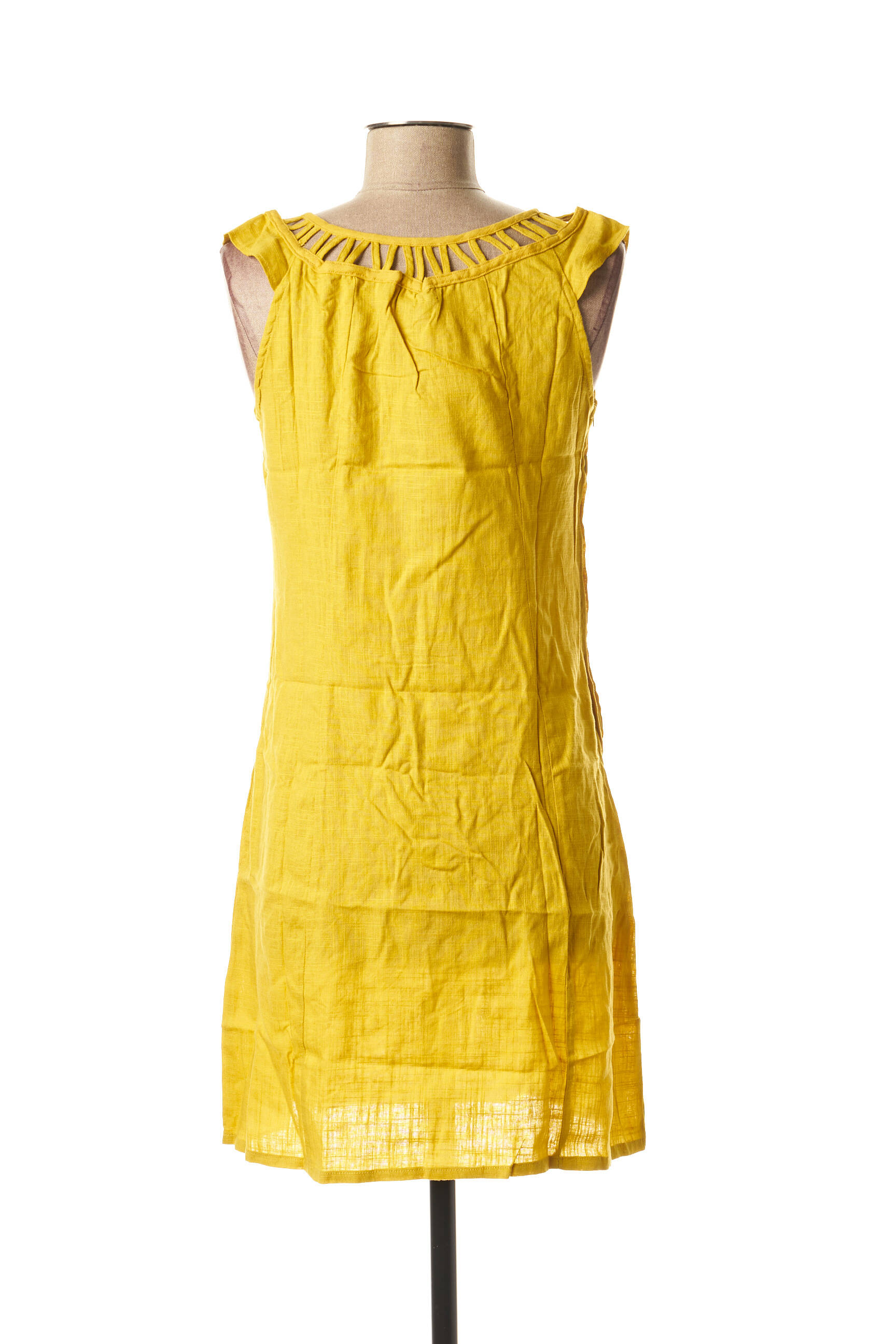 L33 Tuniquesansmanche Femme couleur jaune