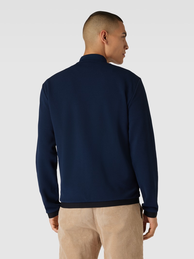Sweatjacke mit Label-Applikation in marineblau
