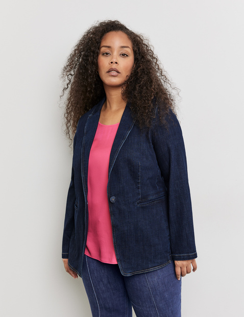 Jeansblazer mit Kontraststepp