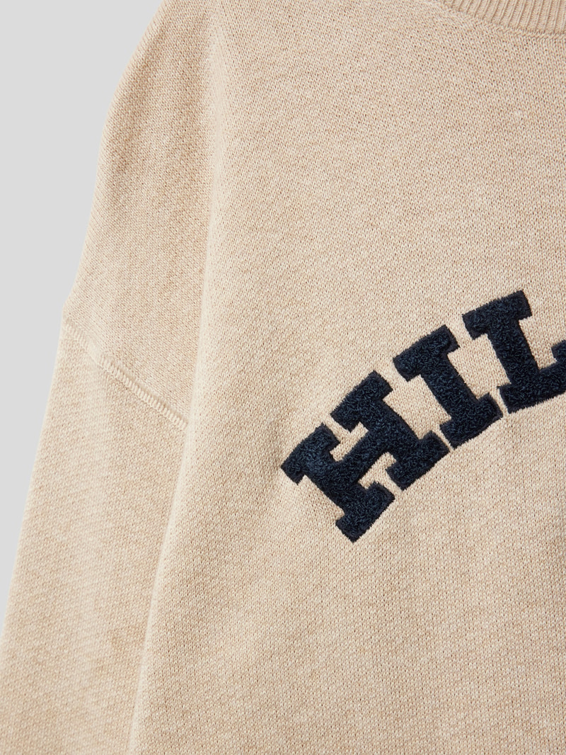 Strickpullover mit Label-Stitching Modell 'TERRY' in sand