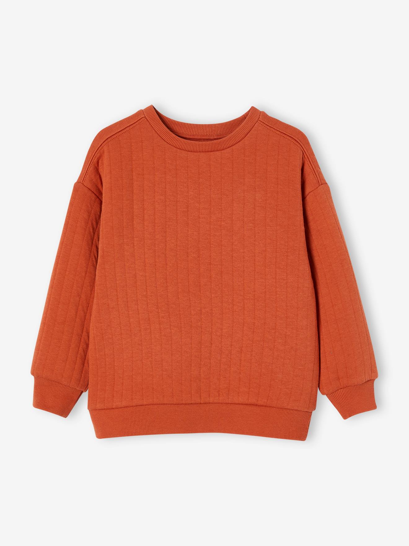 Vertbaudet Jungen Sweatshirt, gesteppt - ziegel