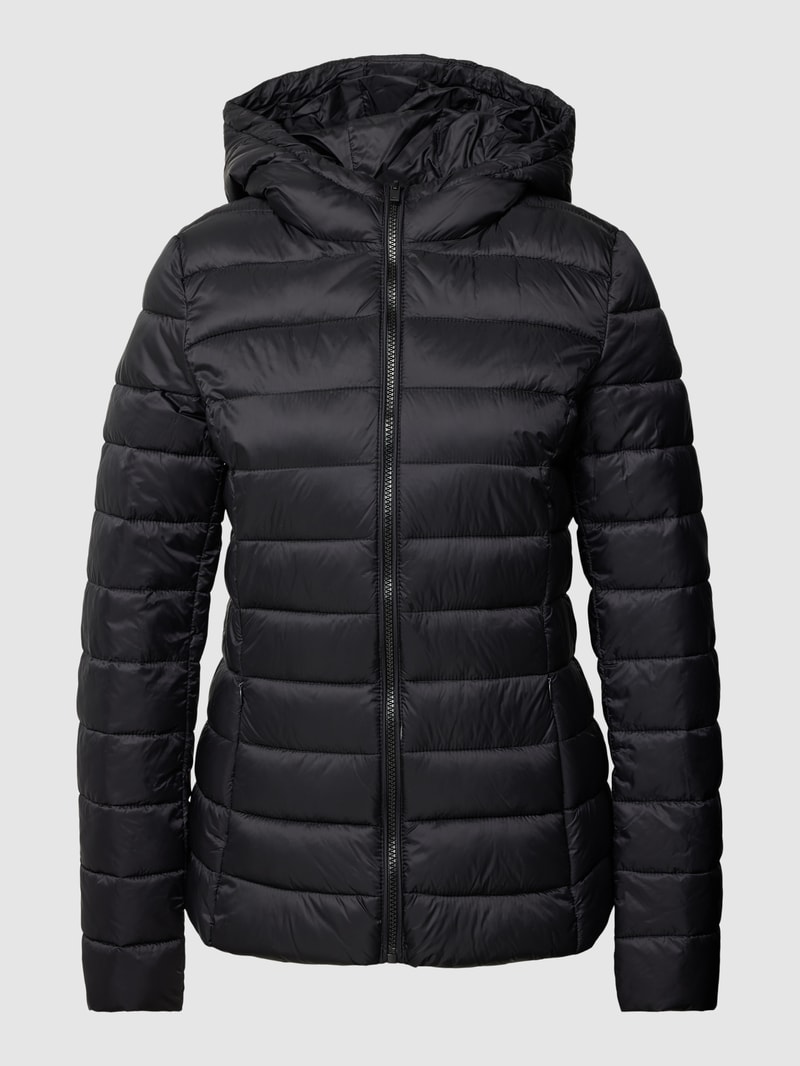 Steppjacke mit Kapuze in schwarz