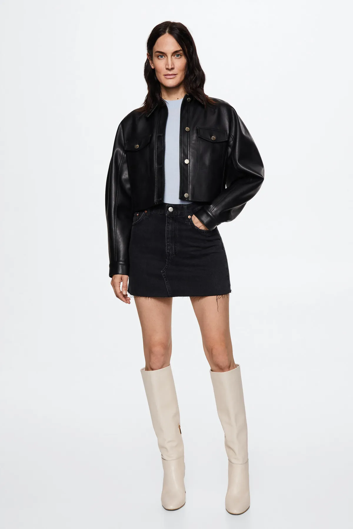 MANGO  27099053 Röcke und Shorts Schwarzer Denim