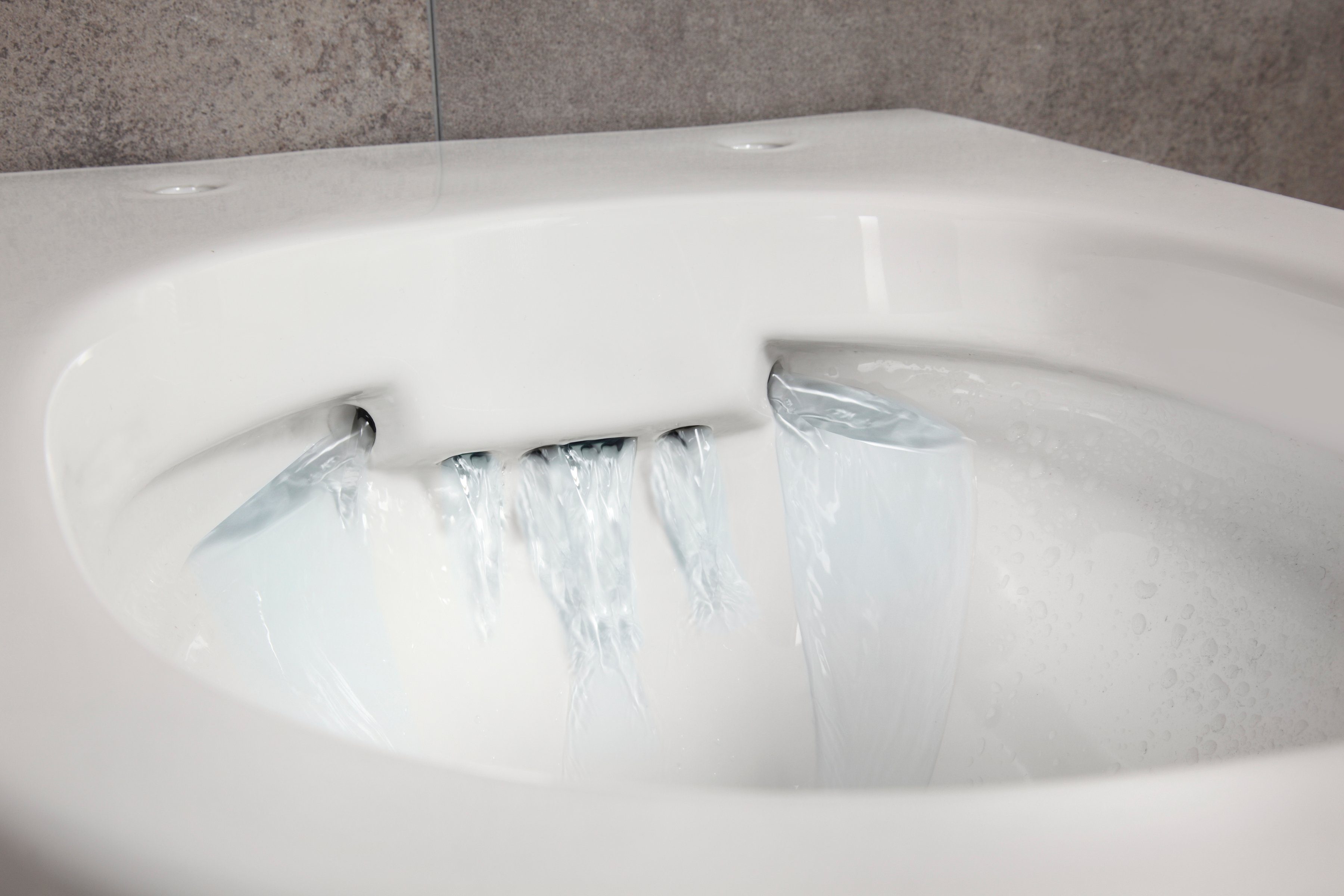 welltime Tiefspül-WC Trento, wandhängend, Abgang waagerecht, spülrandlos, aus Sanitärkeramik, inkl. WC-Sitz mit Absenkautomatik