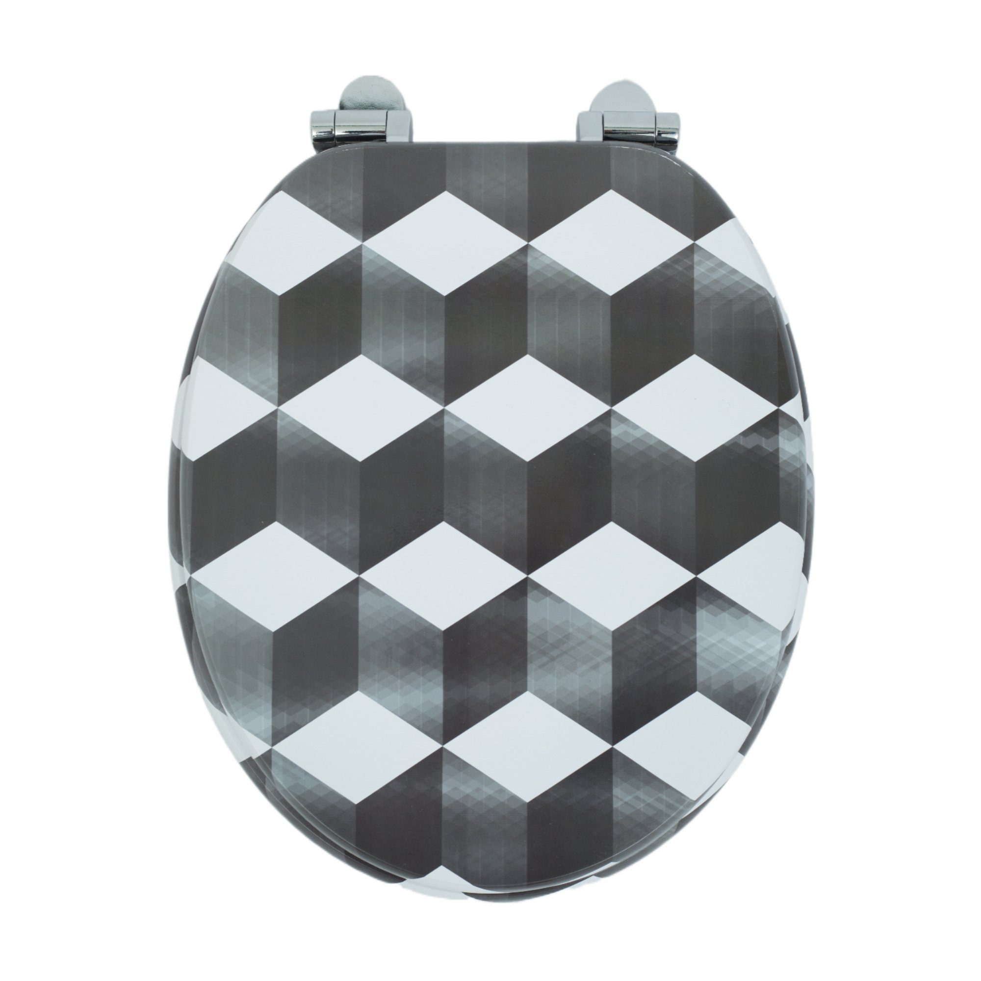 SINOBATH WC-Sitz Toilettendeckel (Toilettensitz mit Absenkautomatik, MDF-Holzkern maximale Belastung der Klobrille 200 kg), einfache Montage und Reinigung, Oval